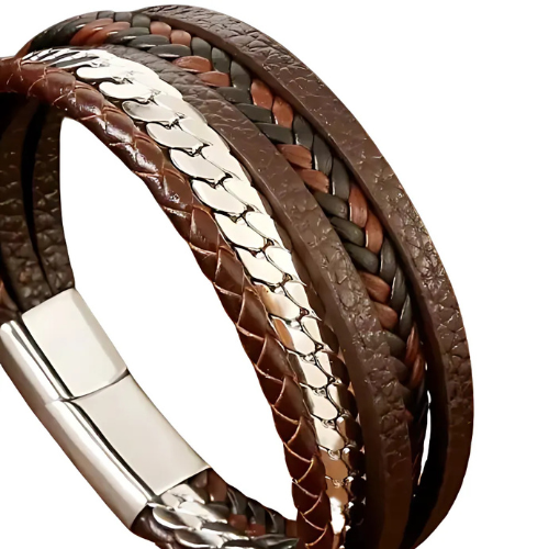 Leather and Steel Bracelet