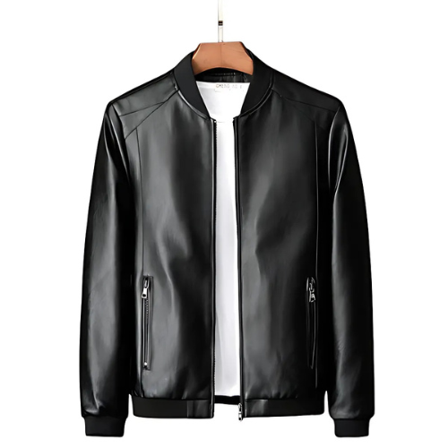 PU leather biker jacket