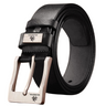 Men’s Black Synthetic Leather Belt Metal Buckle – The Crew