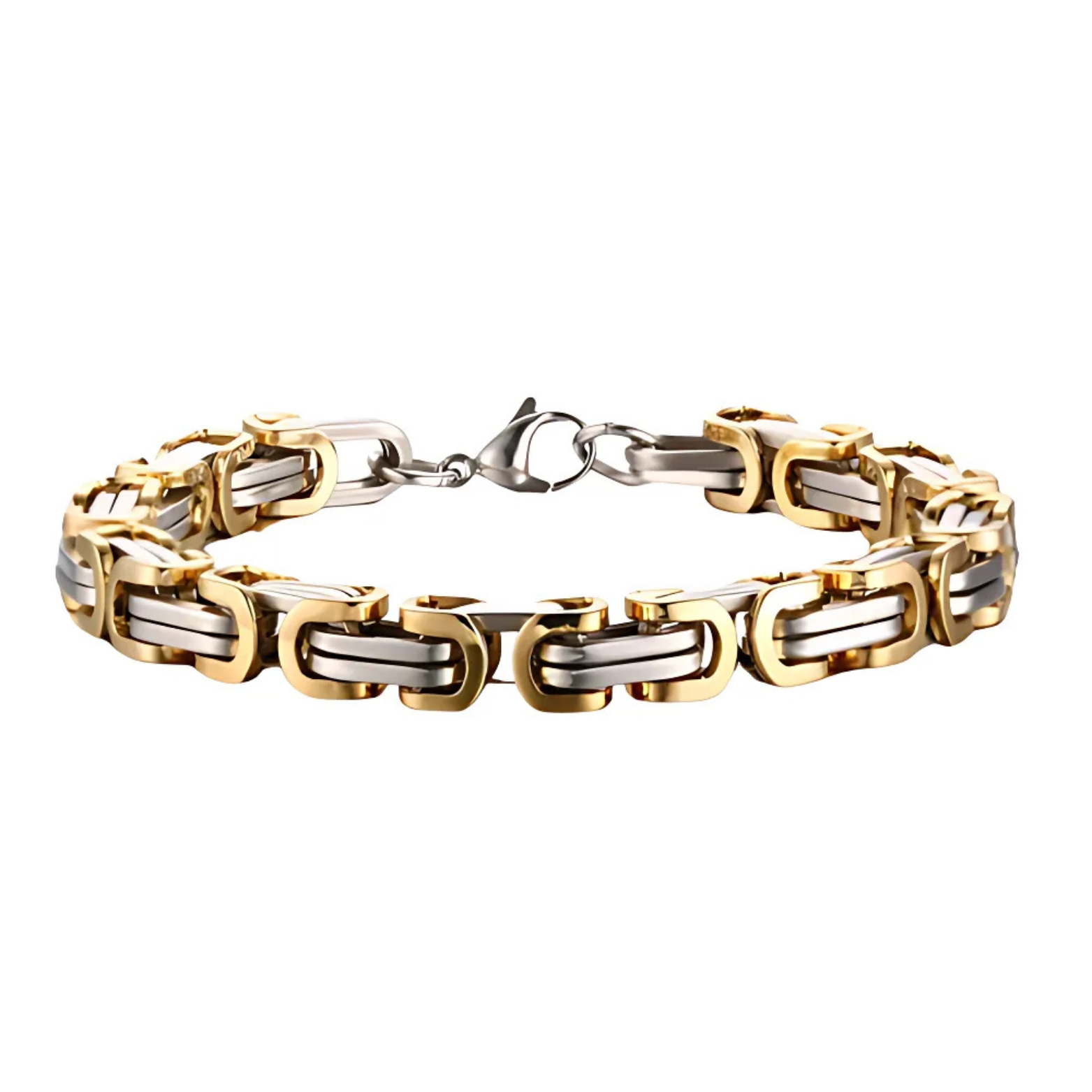 Biker-style steel bracelet