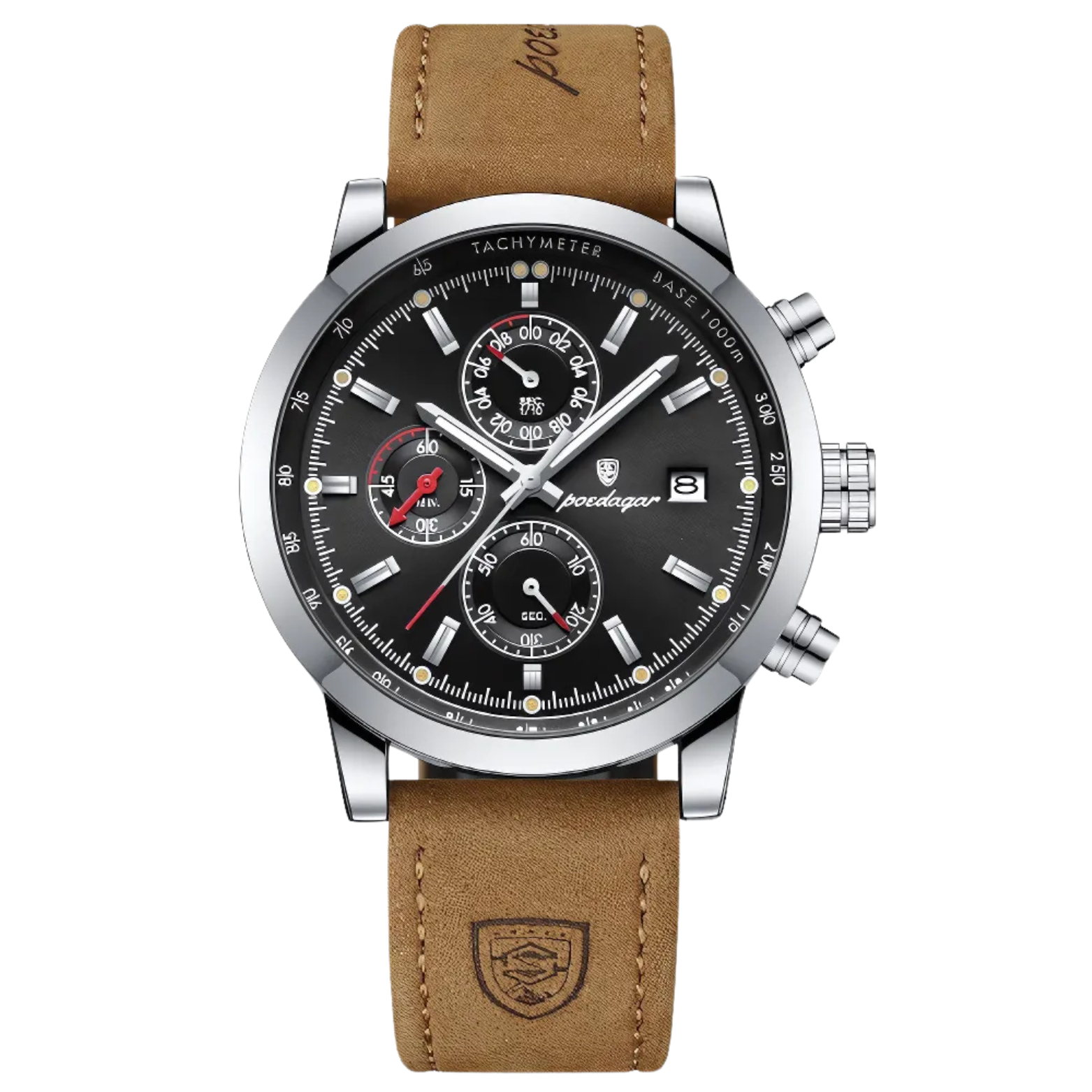 Chrono Sport Leather Wristwatch