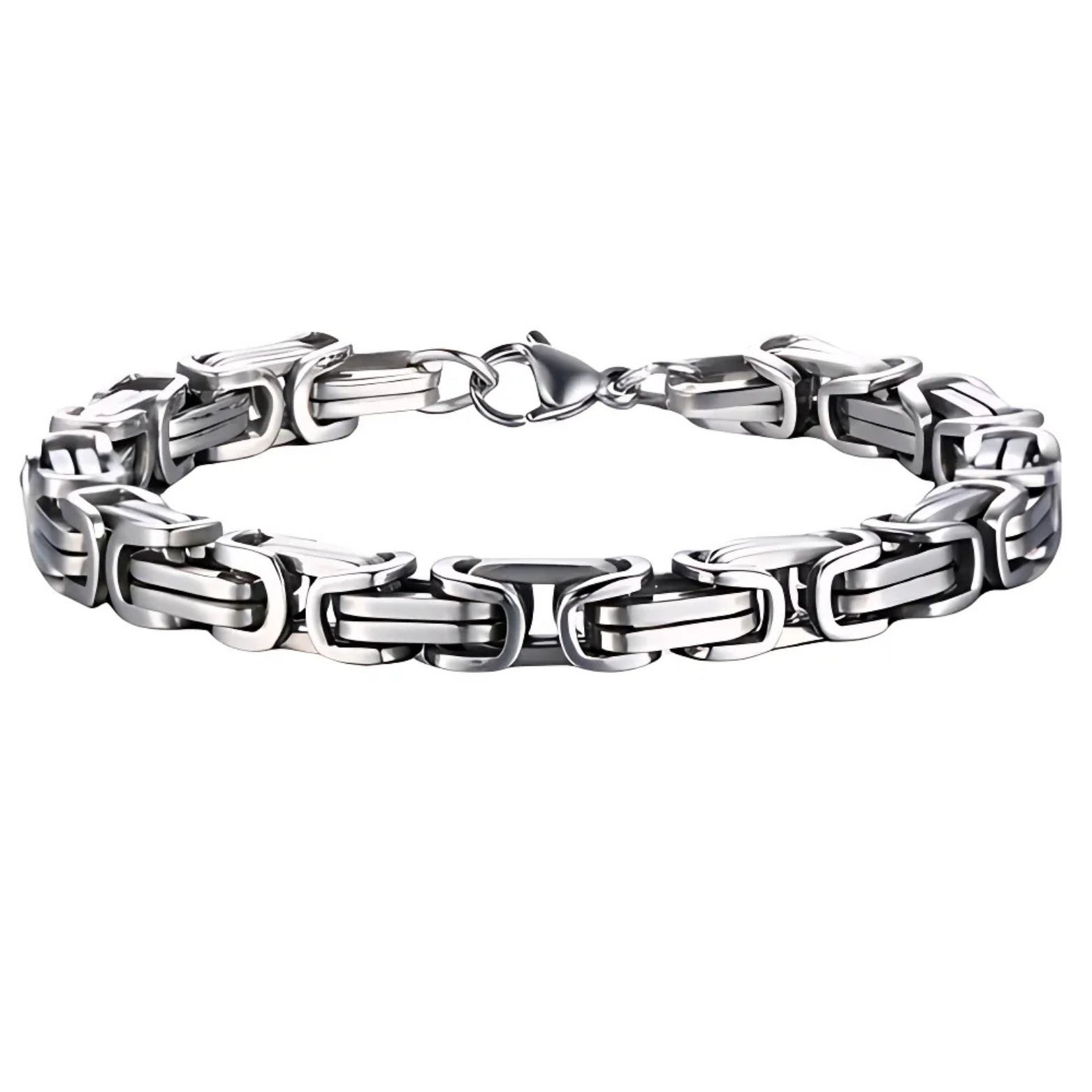 Biker-style steel bracelet