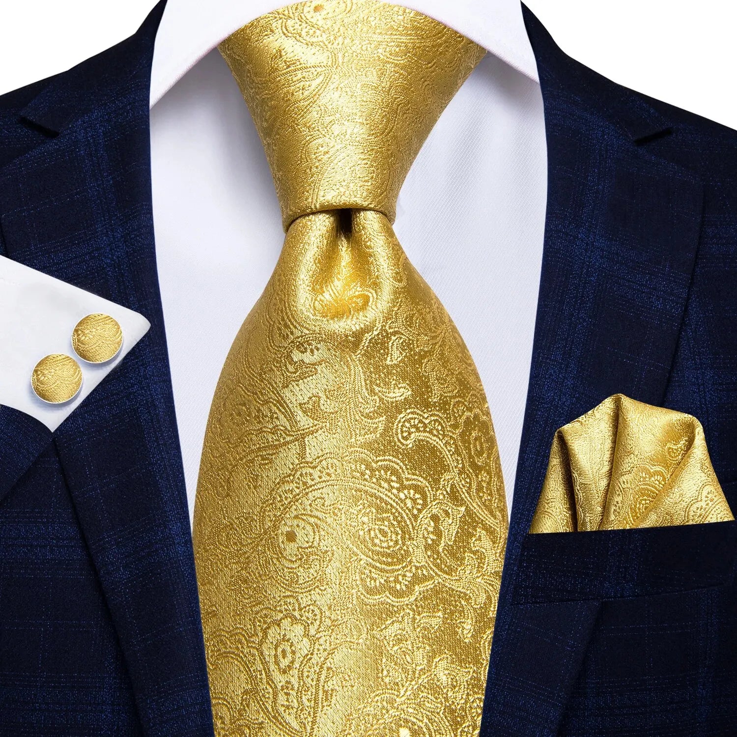 Tie Handkerchief Cufflinks Set