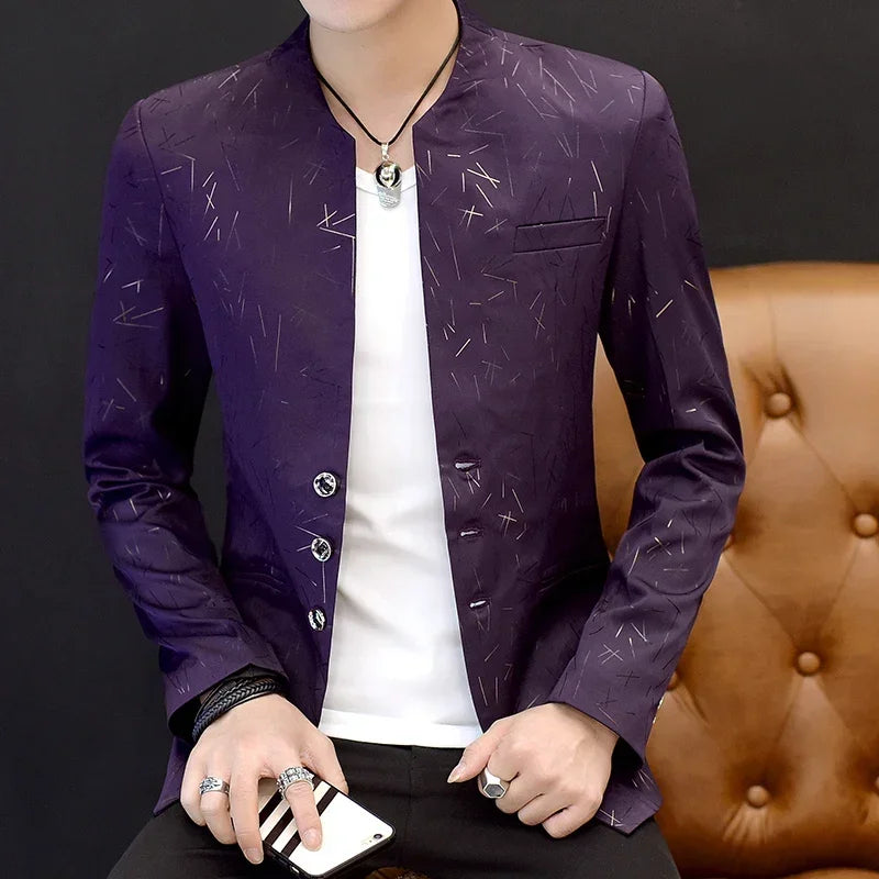 Korean Style Printed Blazer