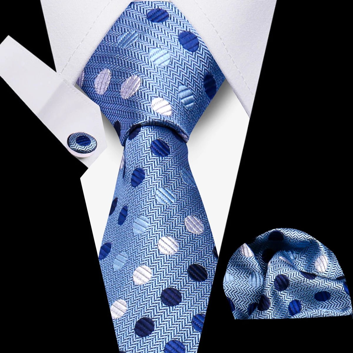 Men’s 3 - Piece Plaid Tie Set with Cufflinks & Hanky - The Crew