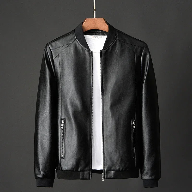 PU leather biker jacket