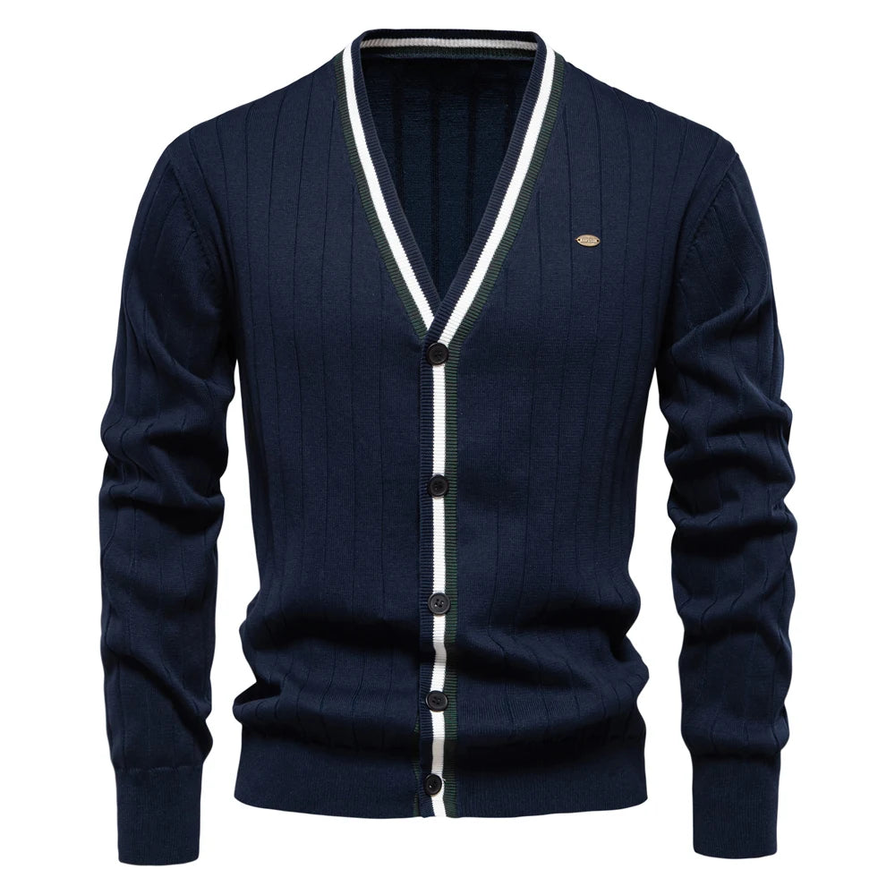 Winter Cotton V-Neck Cardigan