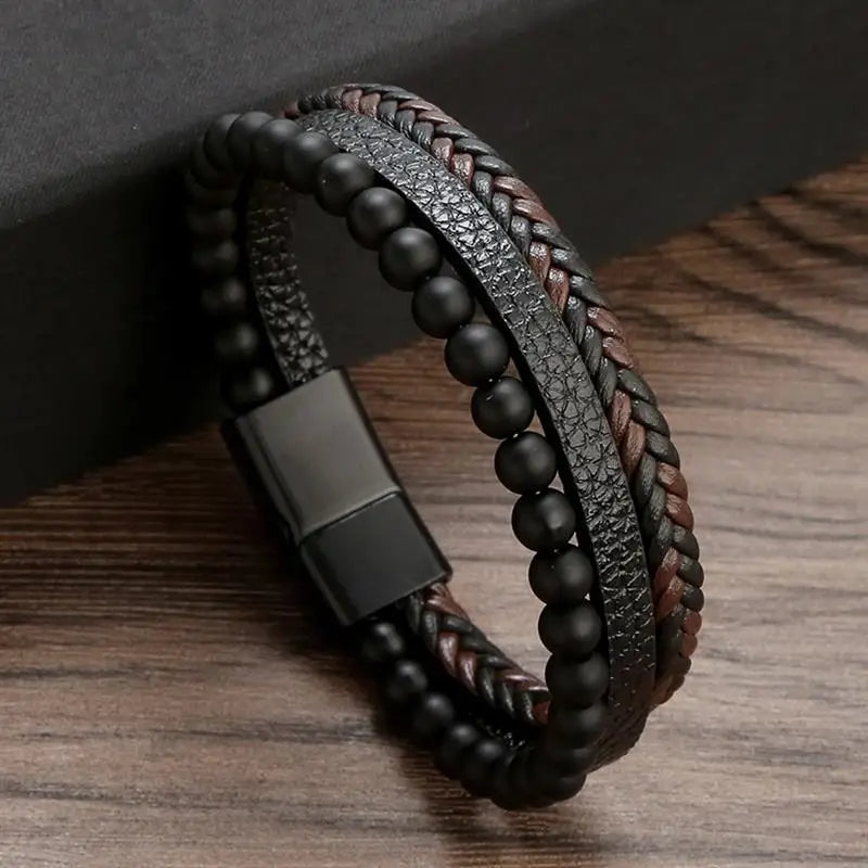 Classic woven leather bracelet