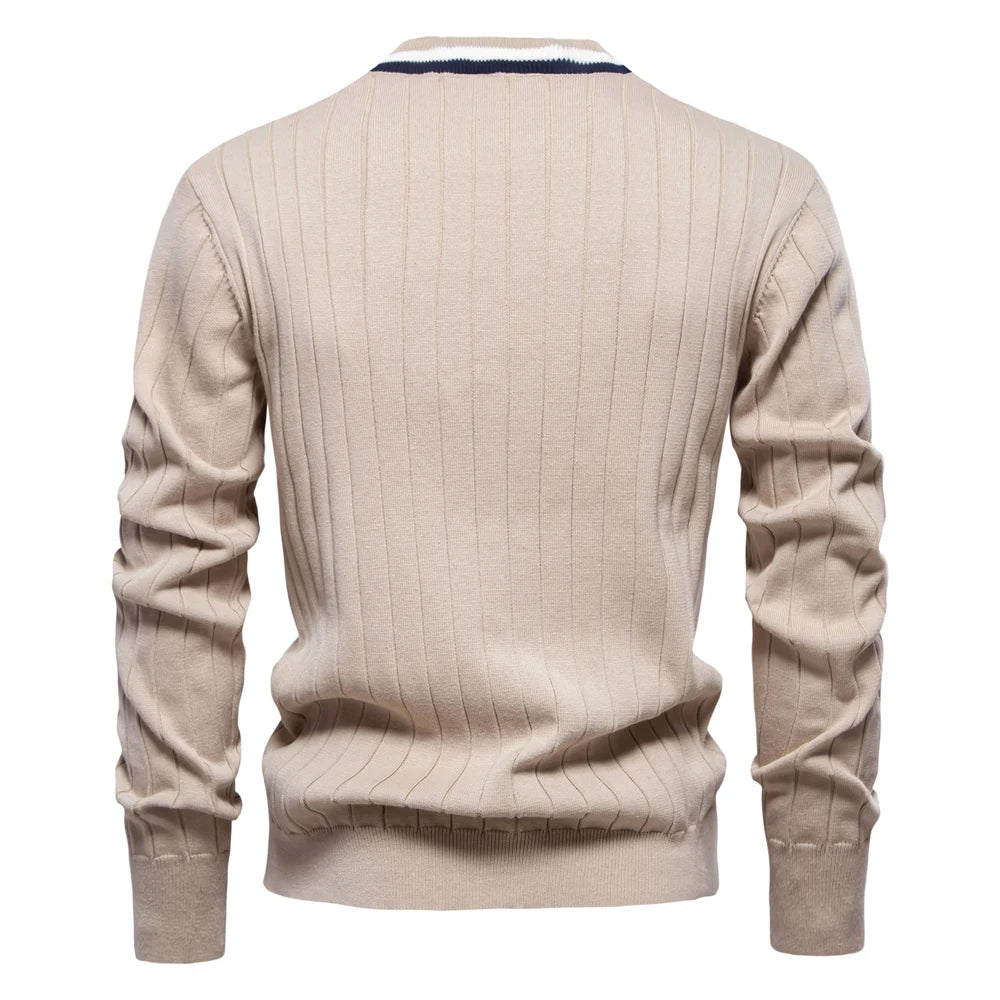 Winter Cotton V-Neck Cardigan