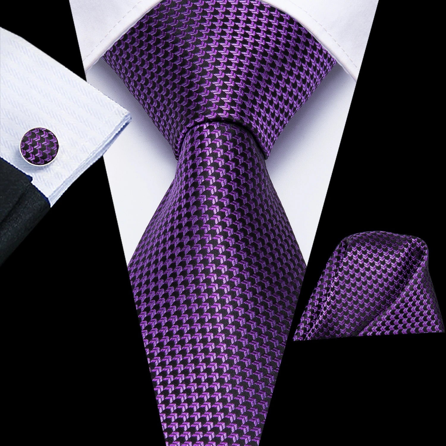 Tie Handkerchief Cufflinks Set