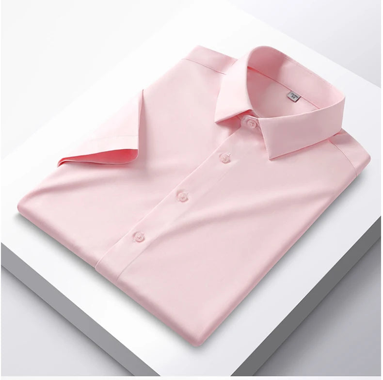 Formal Cold Silk Short-Sleeved Shirt