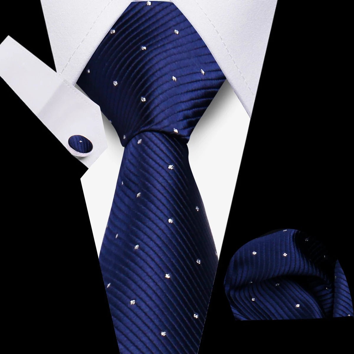 Men’s 3 - Piece Plaid Tie Set with Cufflinks & Hanky - The Crew