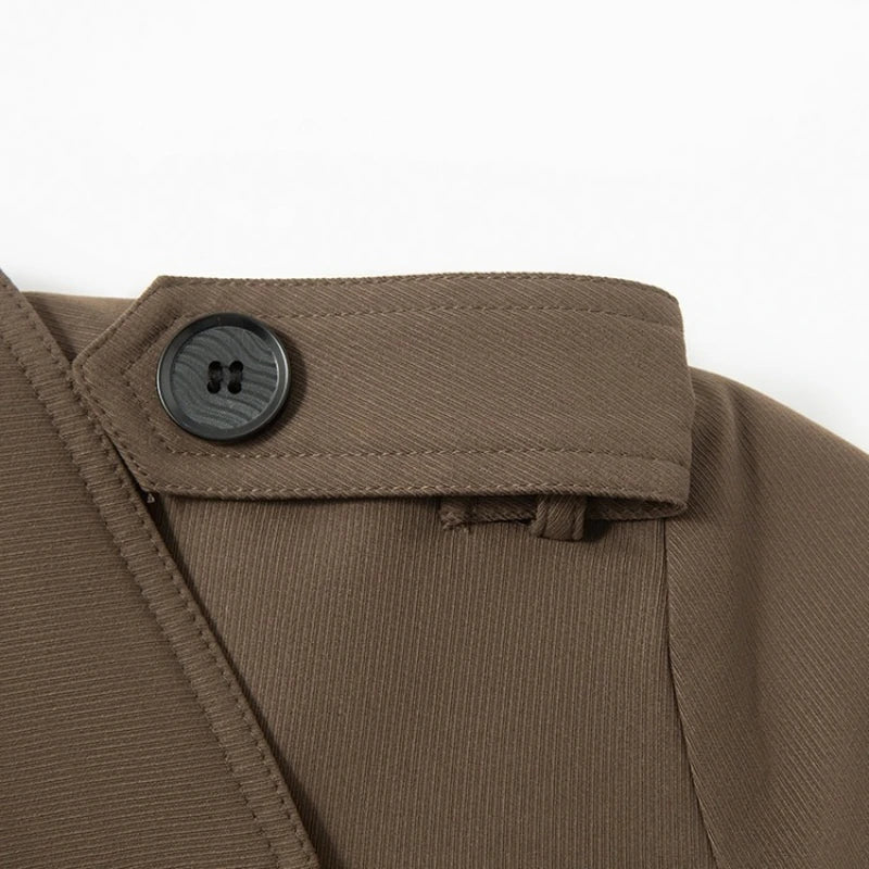 Men’s Extended - Length Trench Coat Windproof Business Style - The Crew