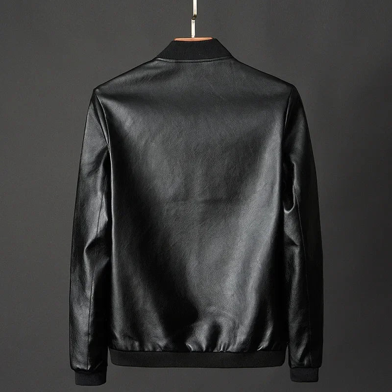 PU leather biker jacket