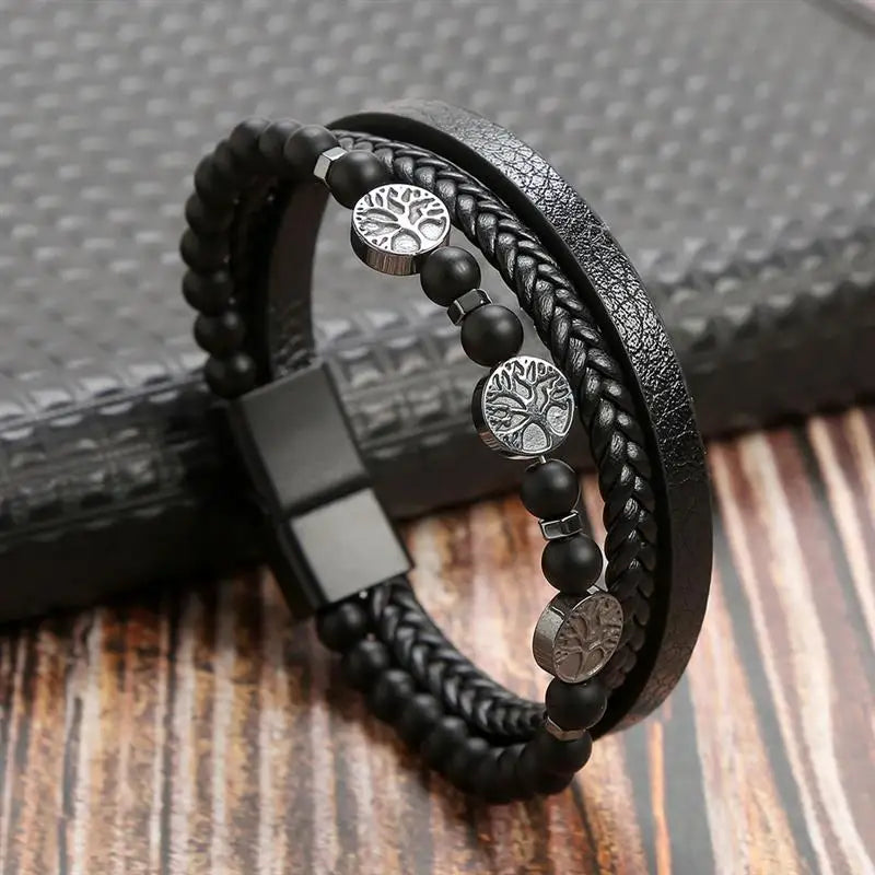 Classic woven leather bracelet