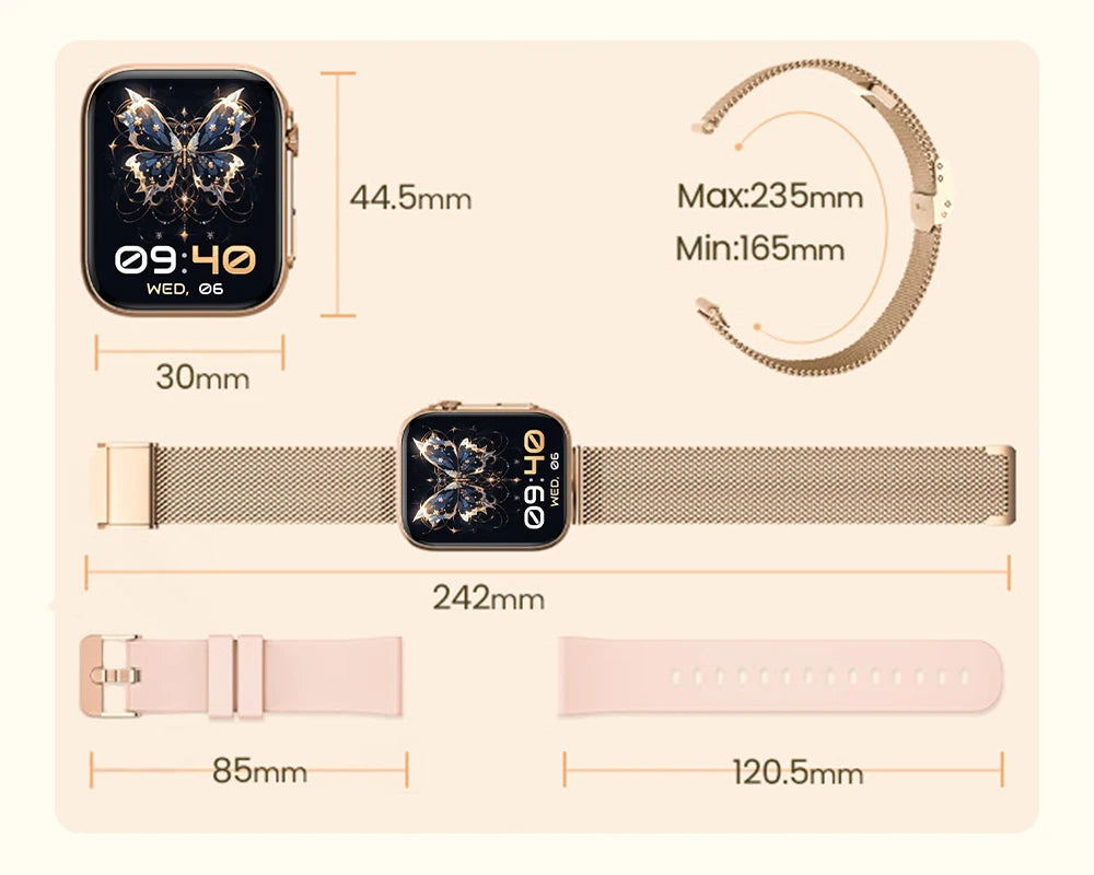 Unisex Sports Smartwatch with Bluetooth Calls