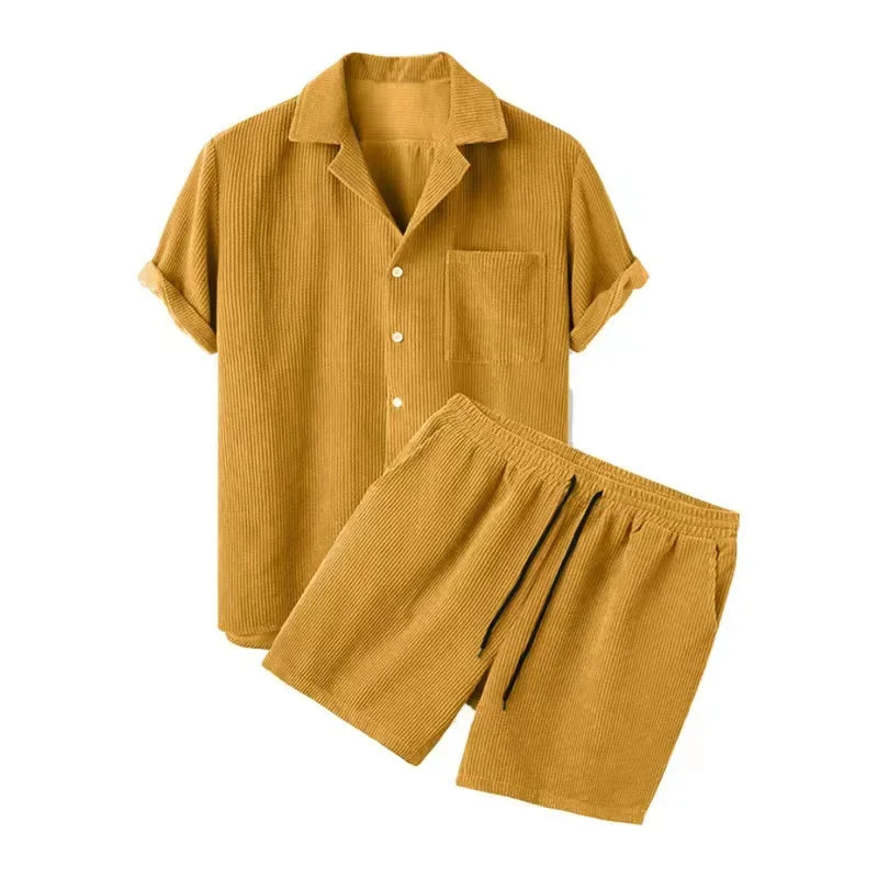 Men's Casual Corduroy Set