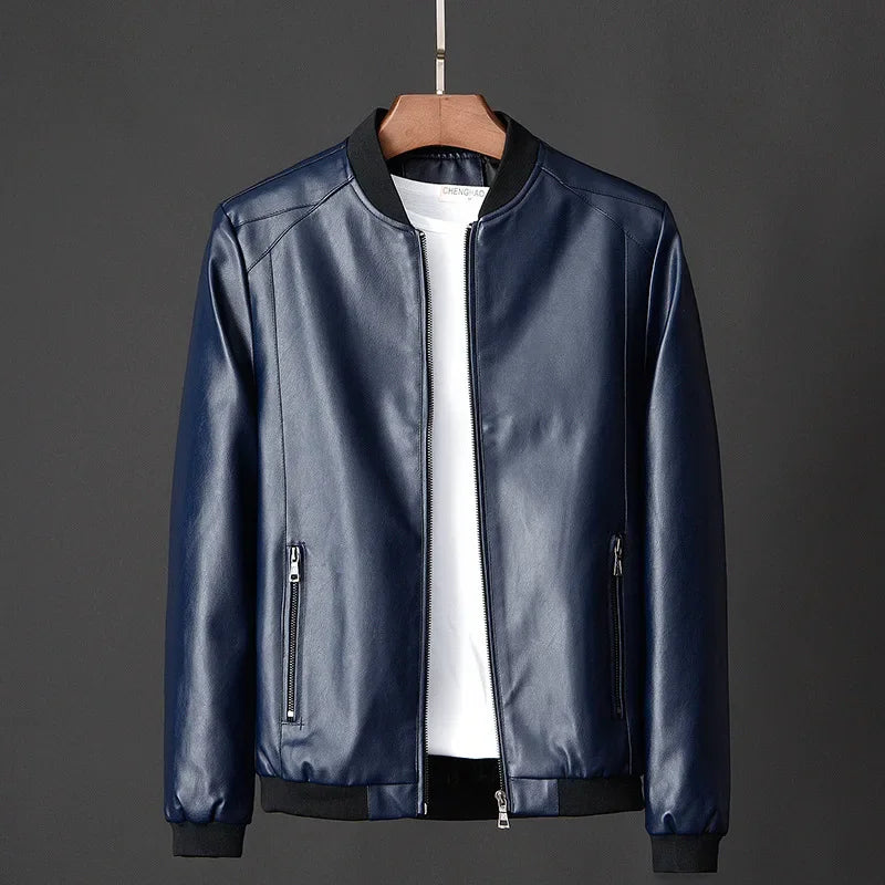 PU leather biker jacket
