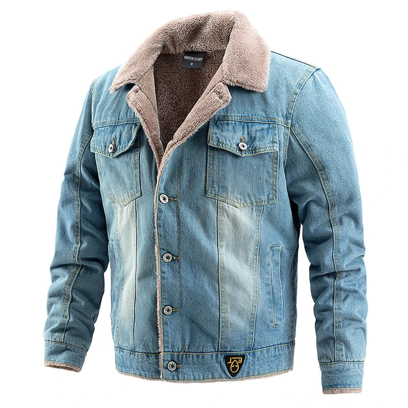 Fleece-lined denim jacket