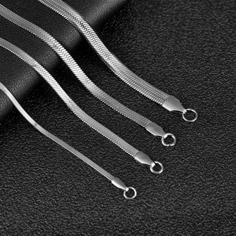 Stainless Steel Herringbone Design Necklace
