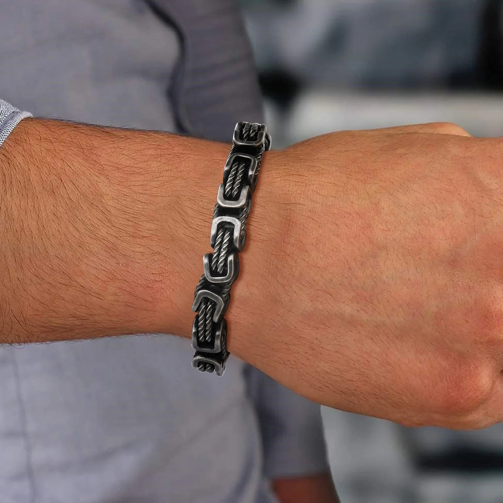 Byzantine stainless steel bracelet