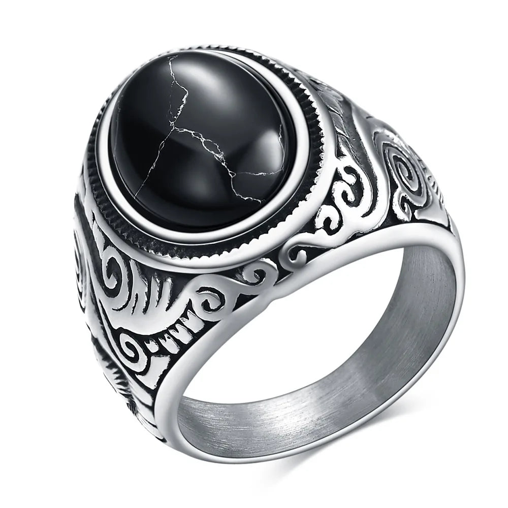 Vintage Ring with Natural Stone