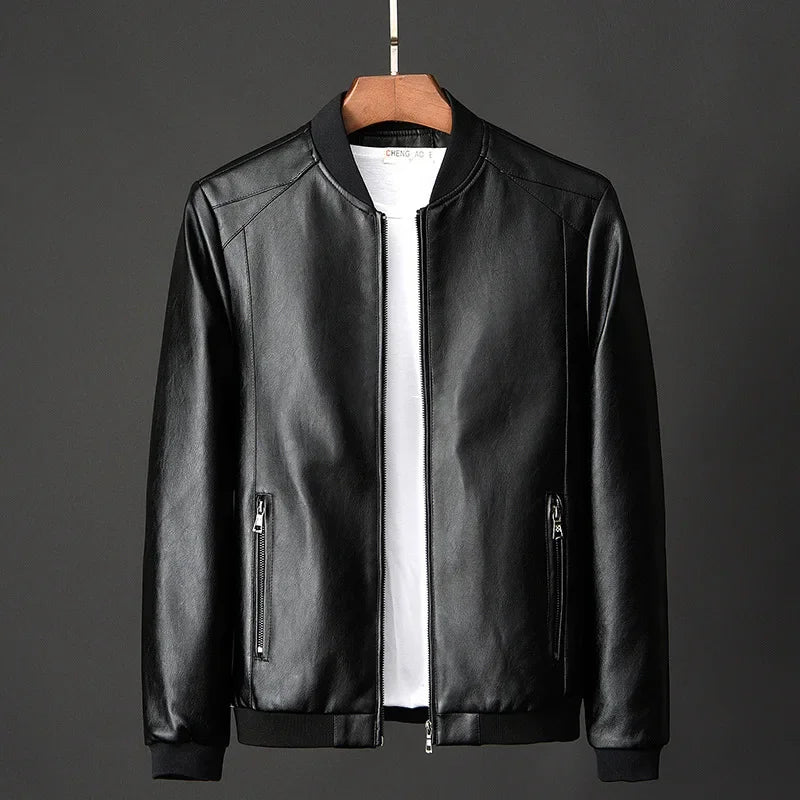 PU leather biker jacket