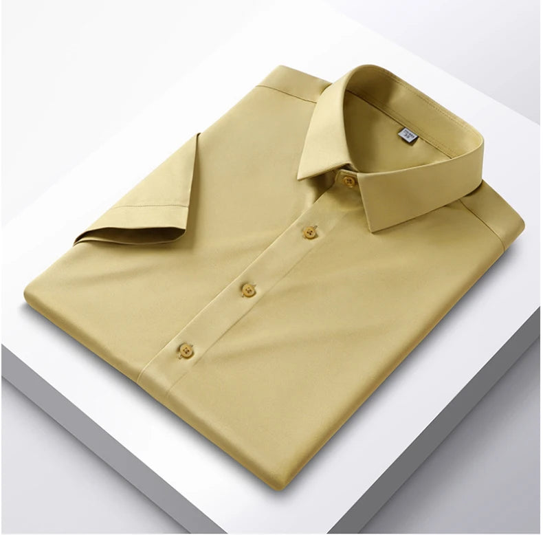 Formal Cold Silk Short-Sleeved Shirt