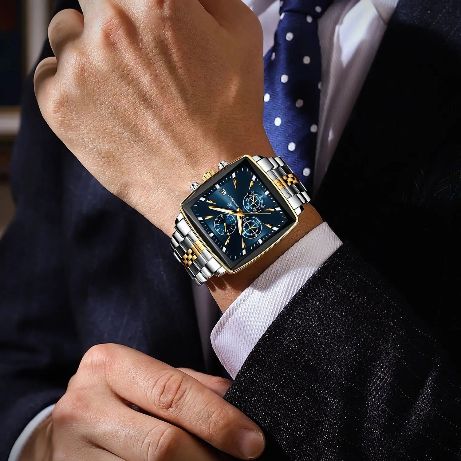 Square chronograph watch