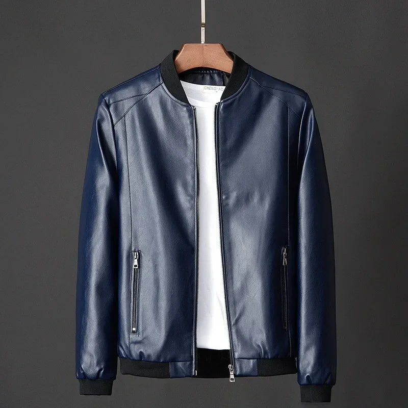 PU leather biker jacket