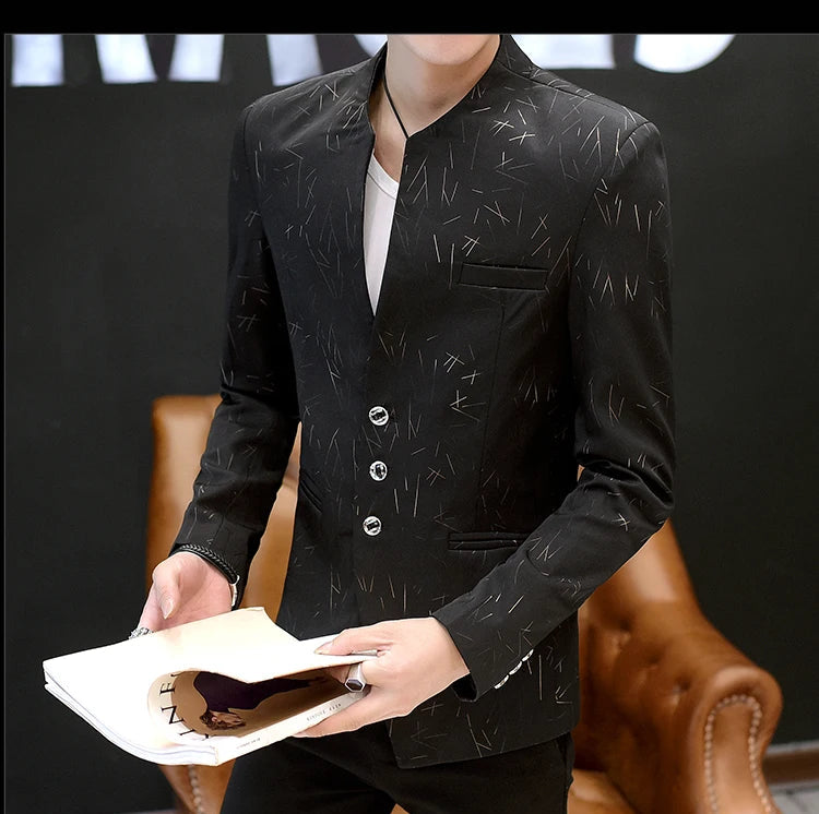 Korean Style Printed Blazer