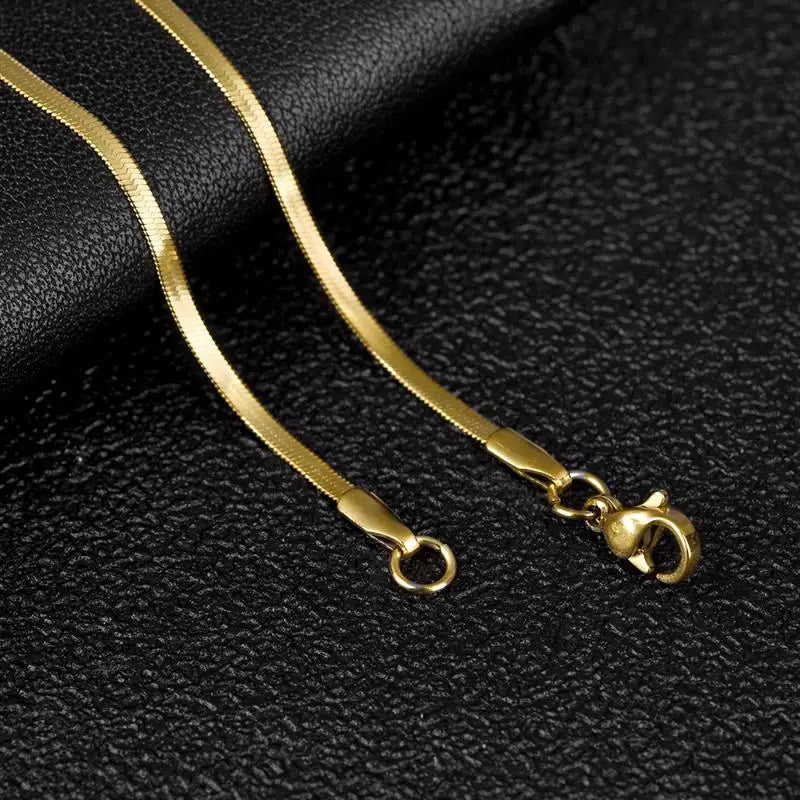 Stainless Steel Herringbone Design Necklace