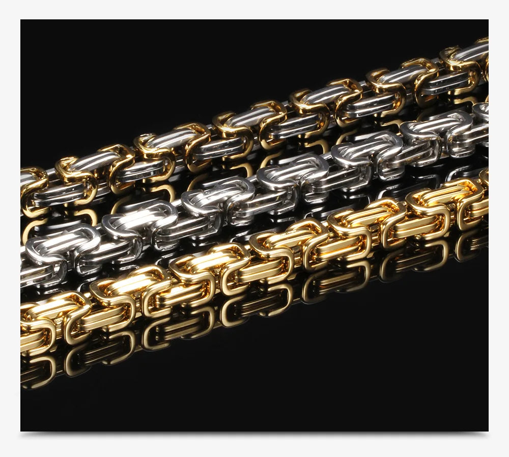 Biker-style steel bracelet
