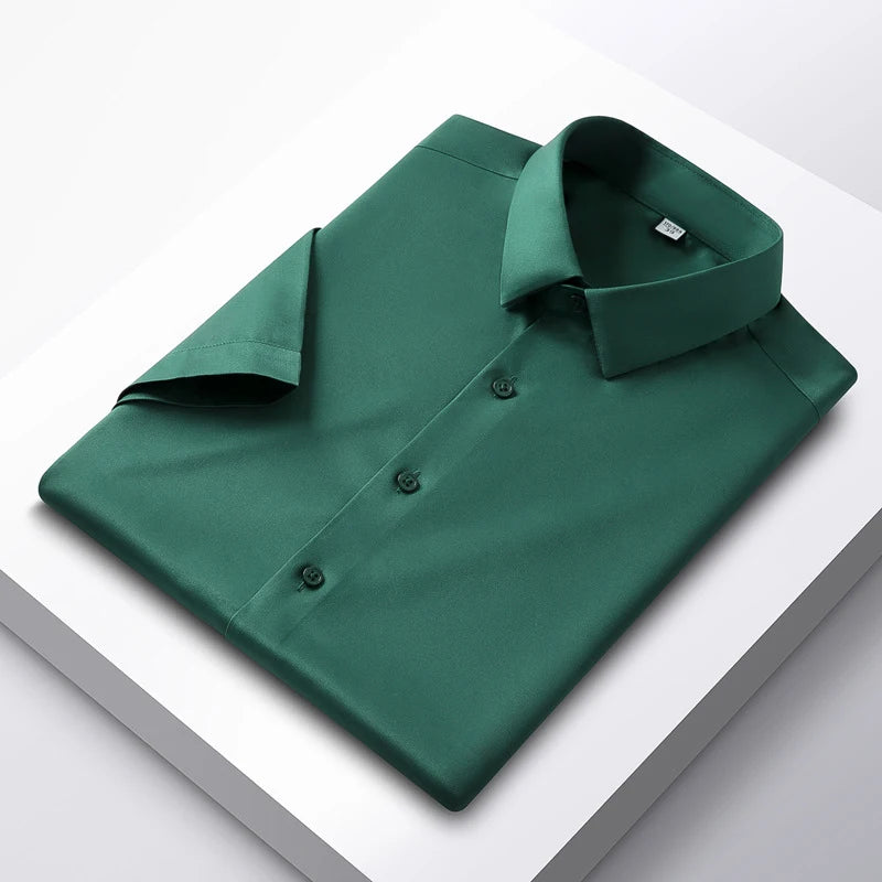 Formal Cold Silk Short-Sleeved Shirt