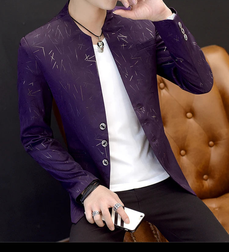 Korean Style Printed Blazer