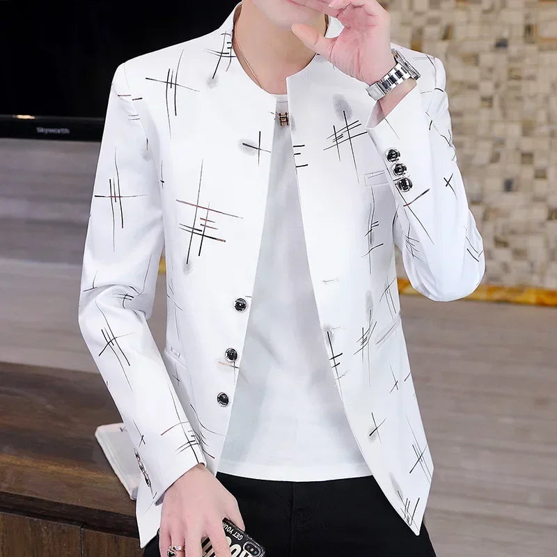 Korean Style Printed Blazer