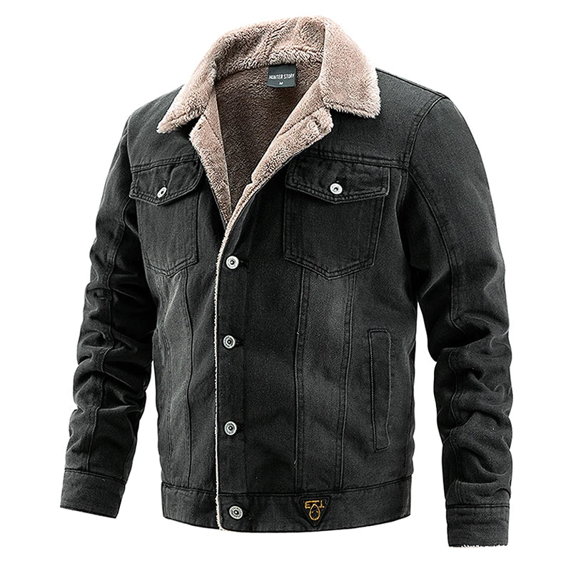 Fleece-lined denim jacket