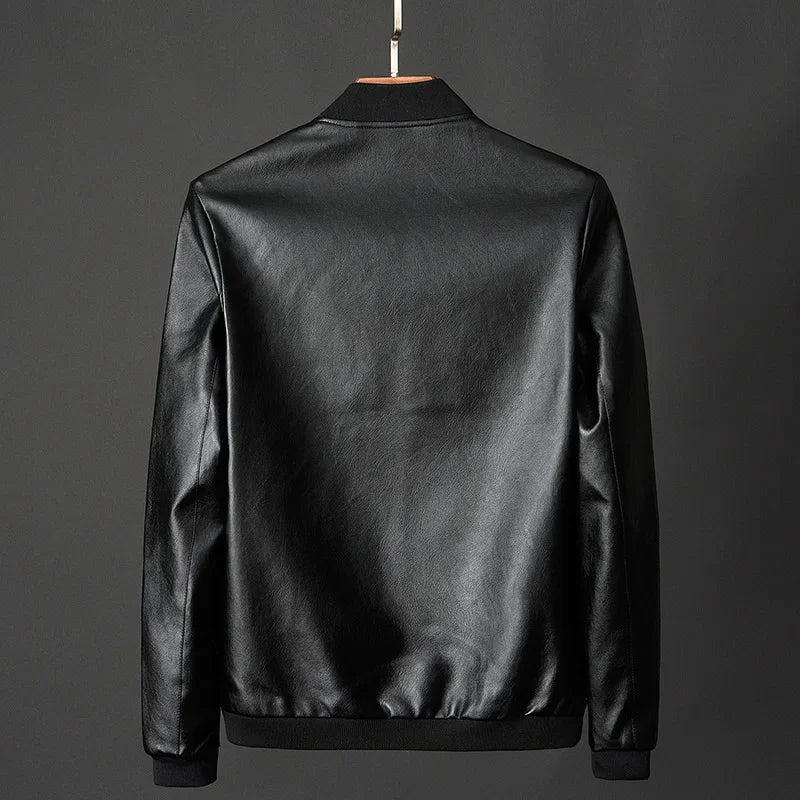 PU leather biker jacket