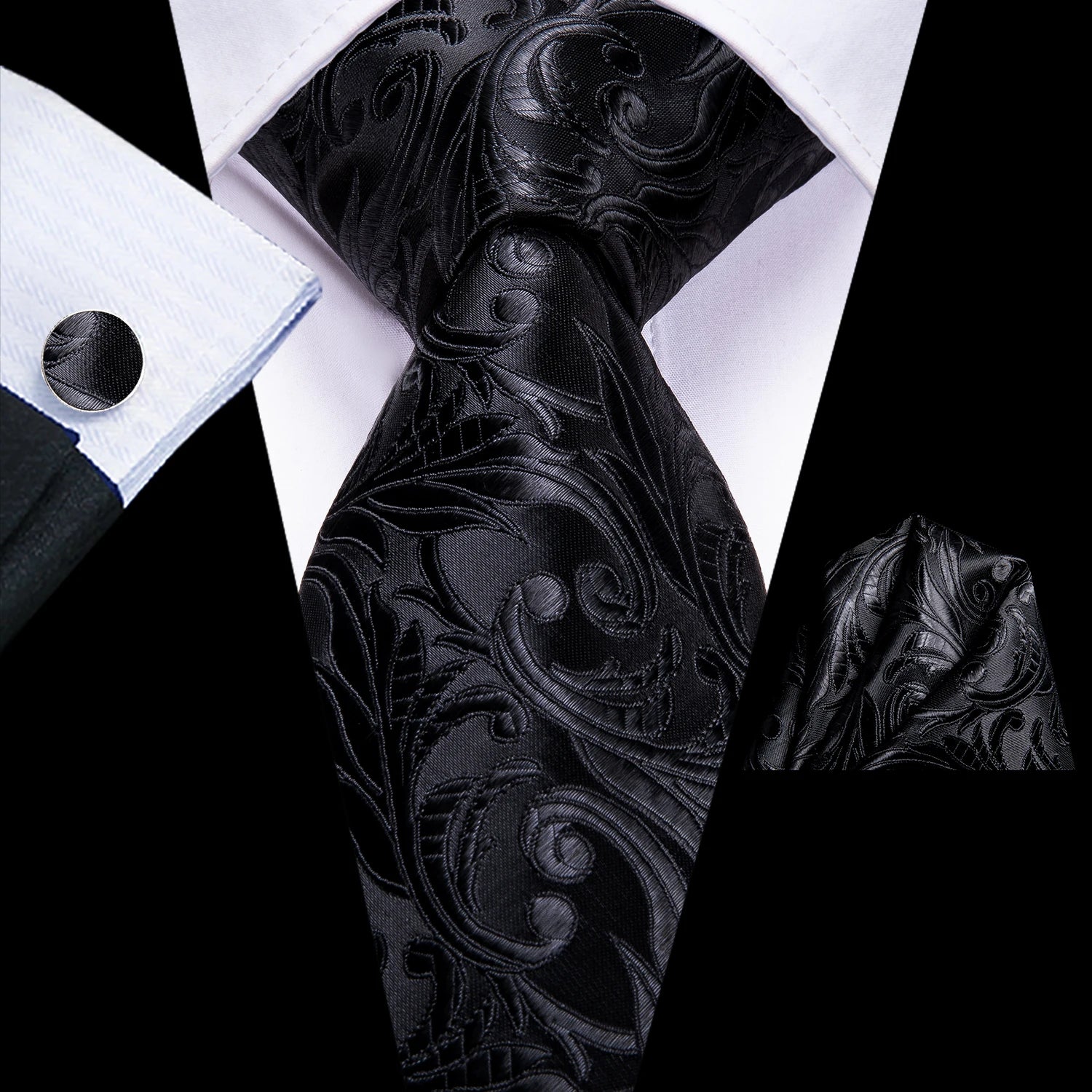 Tie Handkerchief Cufflinks Set