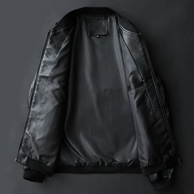 PU leather biker jacket