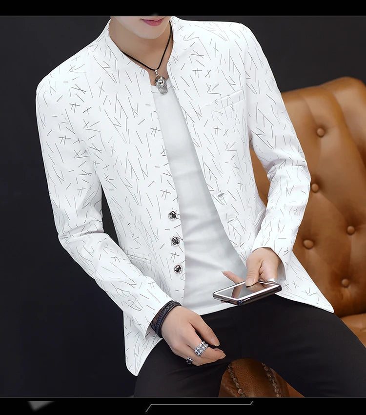 Korean Style Printed Blazer