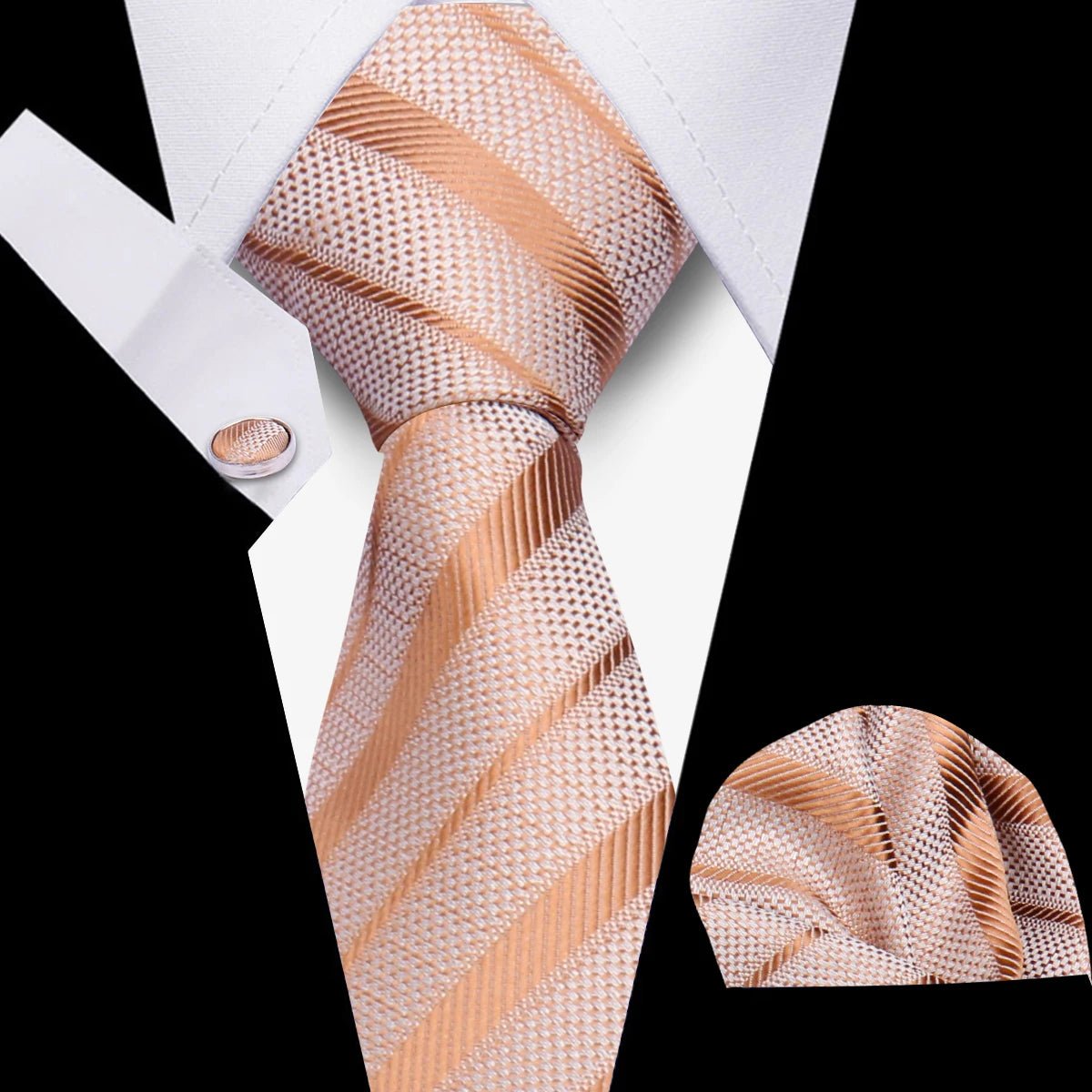 Men’s 3 - Piece Plaid Tie Set with Cufflinks & Hanky - The Crew