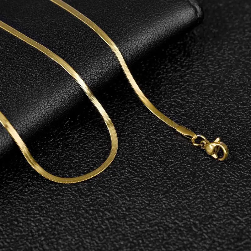 Stainless Steel Herringbone Design Necklace