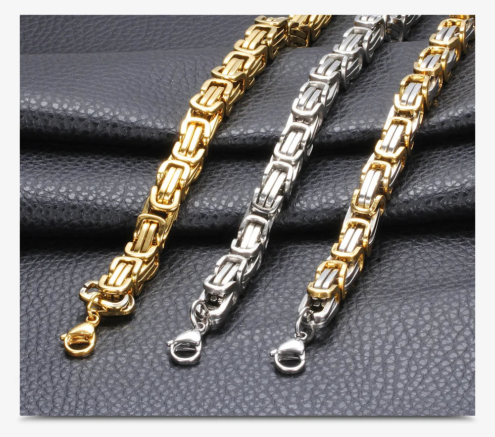 Biker-style steel bracelet