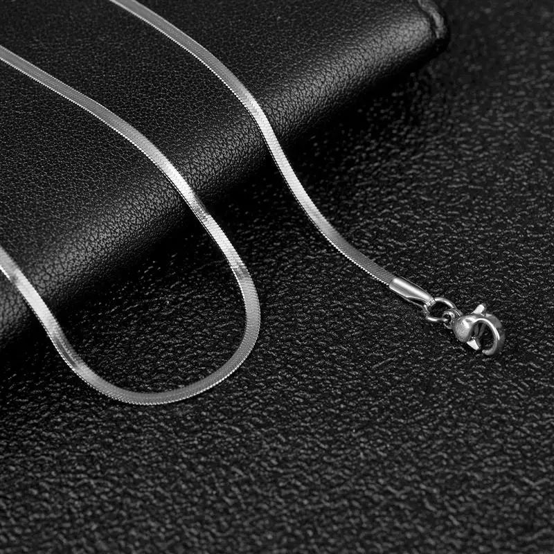 Stainless Steel Herringbone Design Necklace
