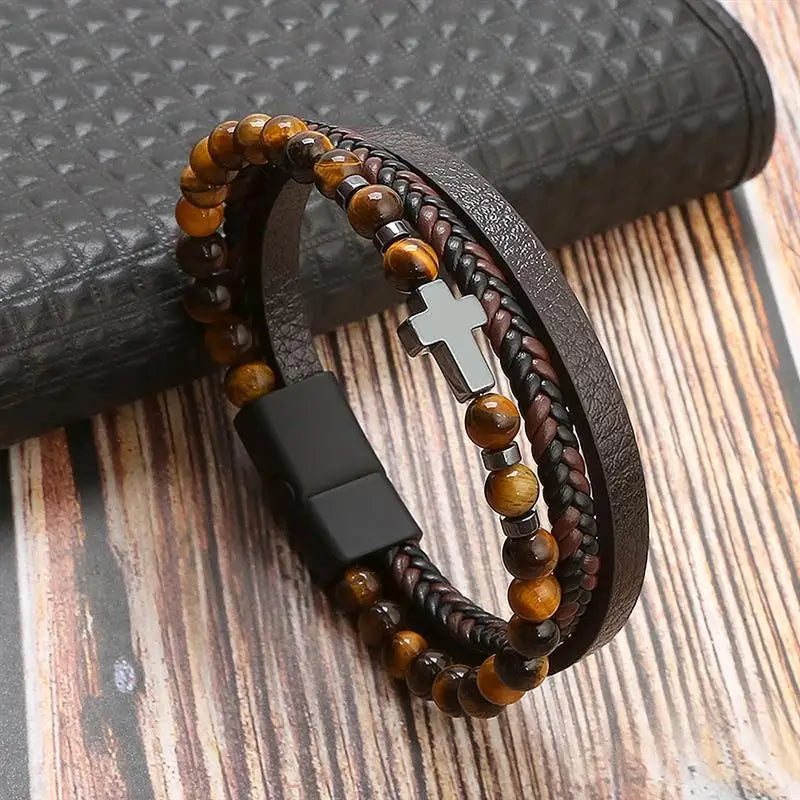 Classic woven leather bracelet