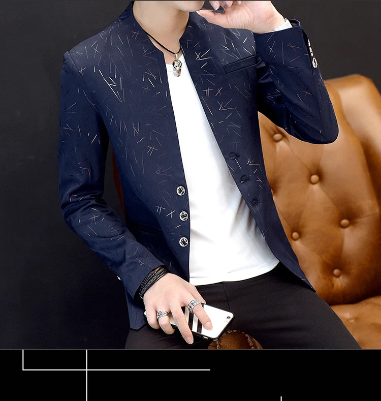 Korean Style Printed Blazer