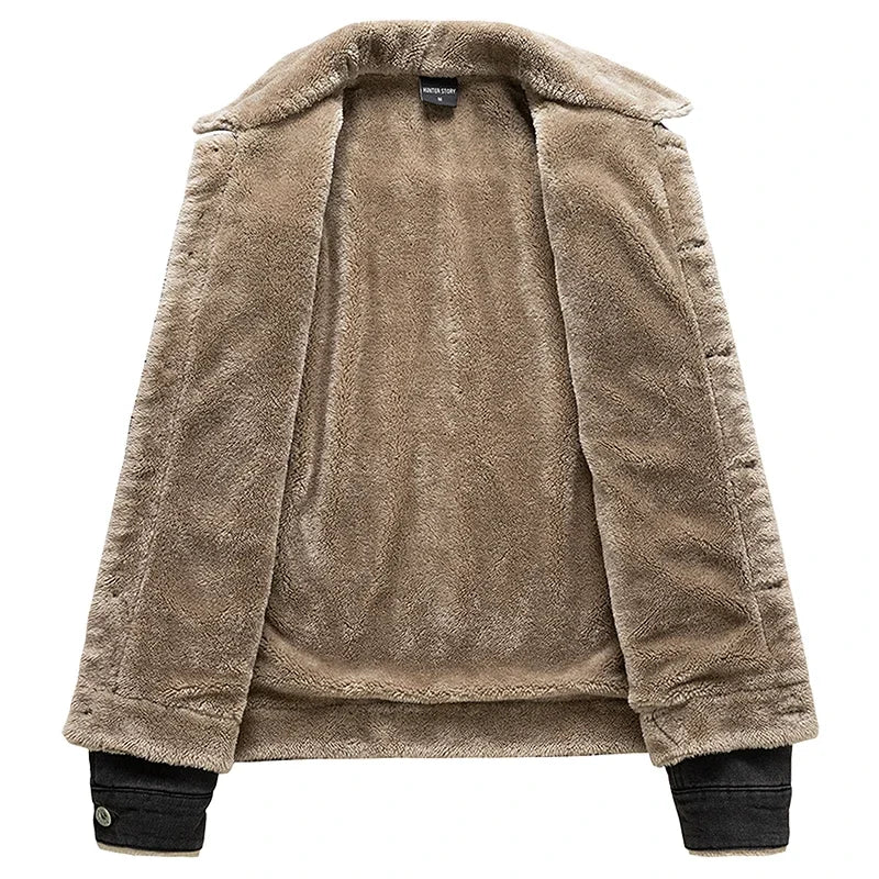 Fleece-lined denim jacket