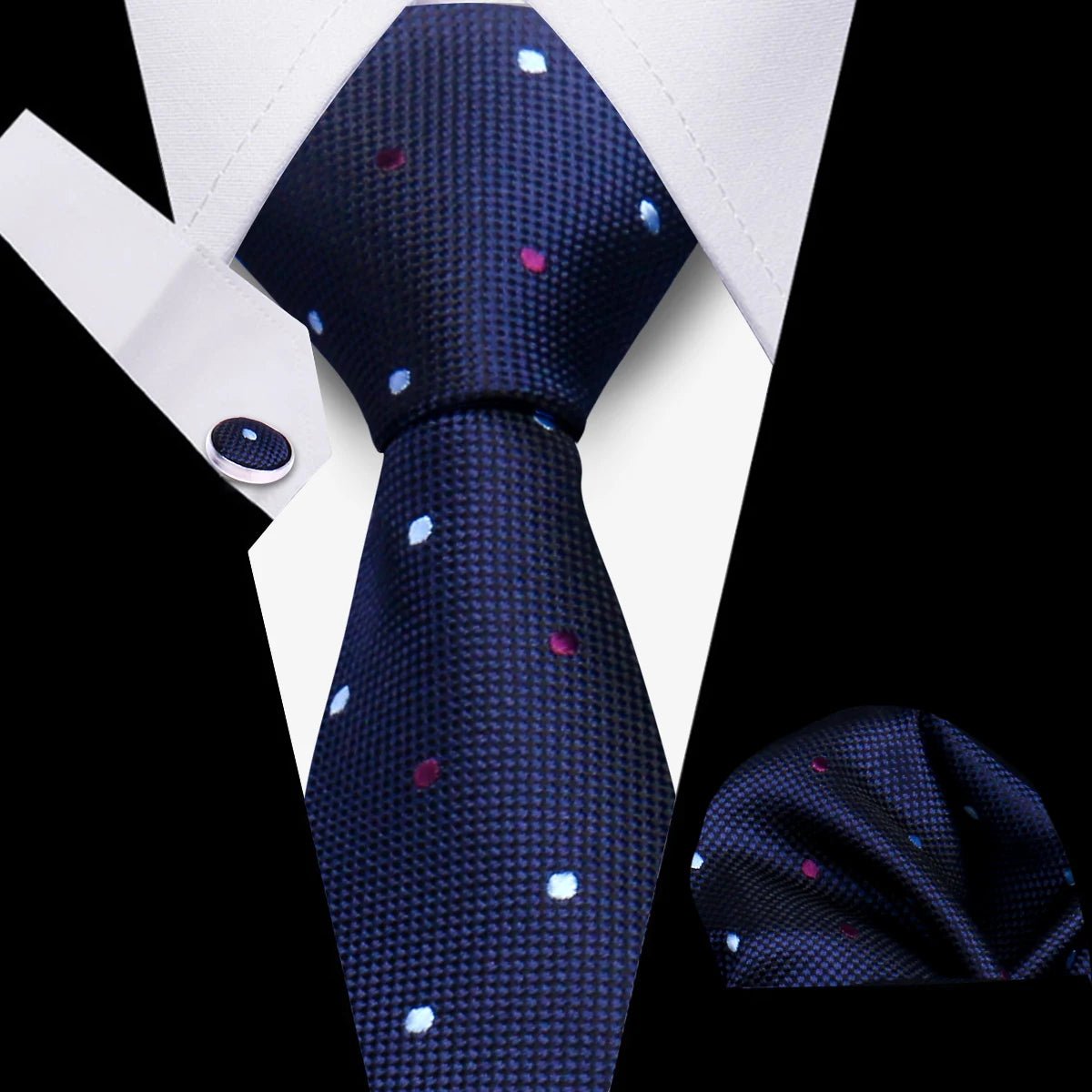 Men’s 3 - Piece Plaid Tie Set with Cufflinks & Hanky - The Crew