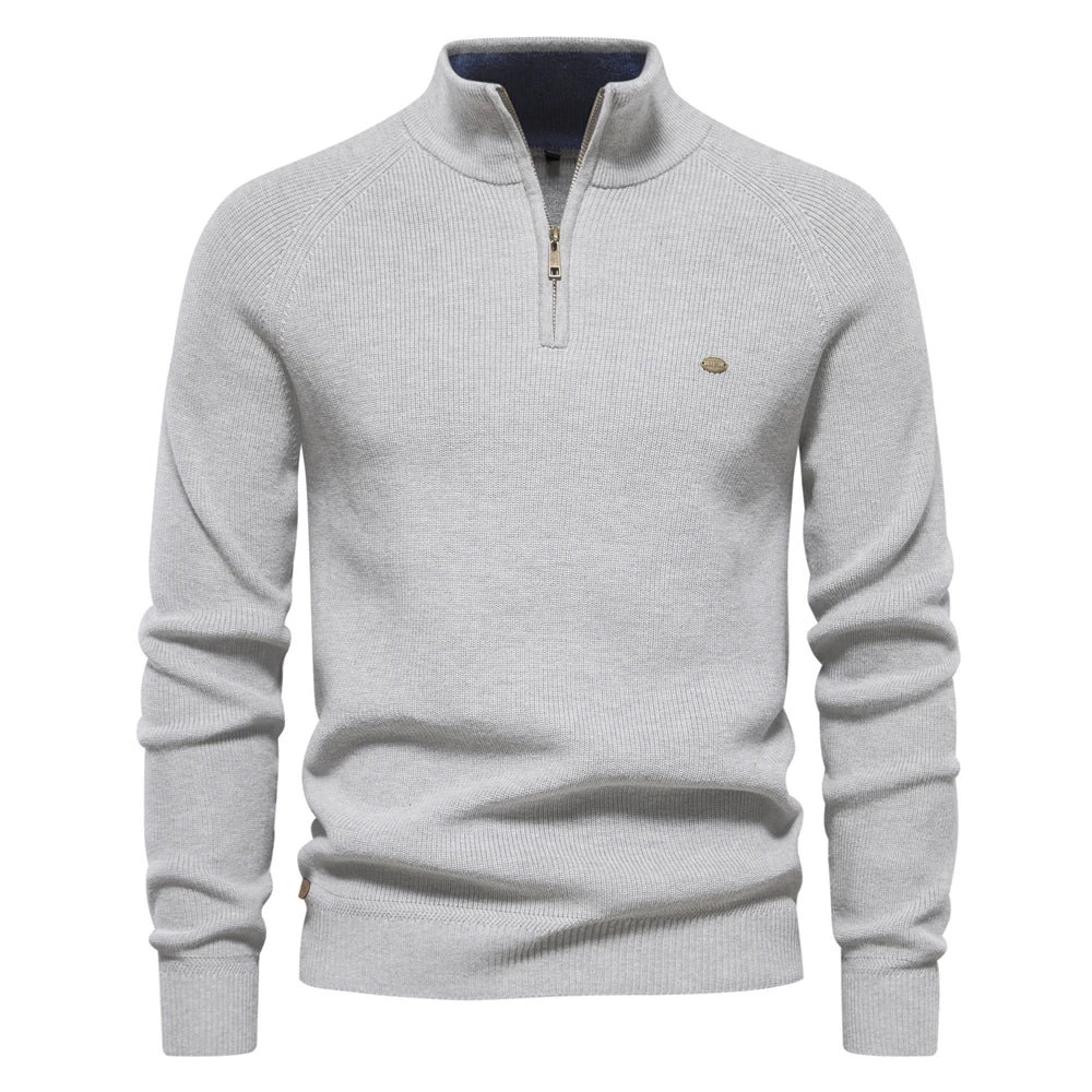 Cotton Cardigan with Zipper